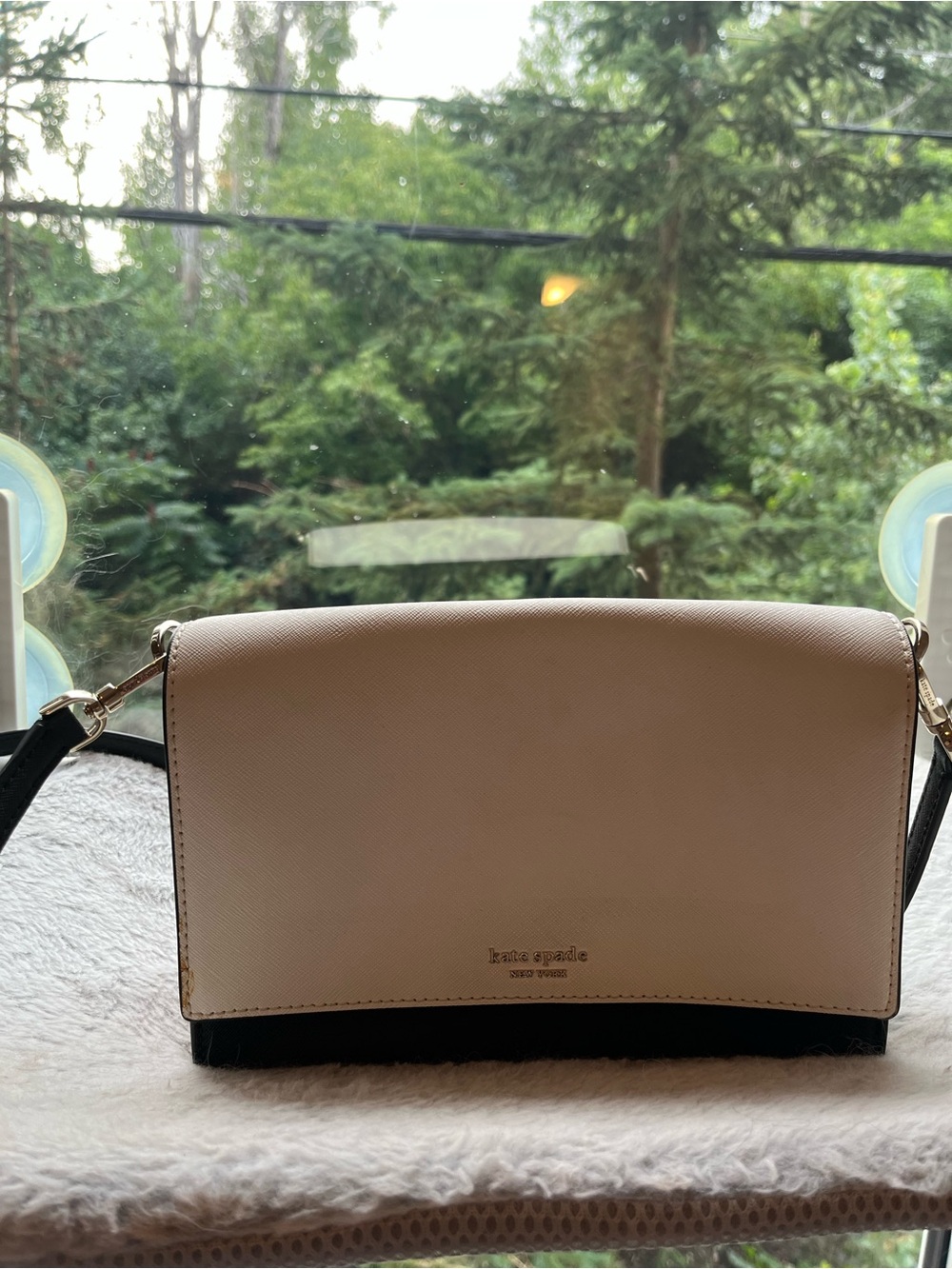 kate spade Two-Tone Cream and Black Crossbody Bag